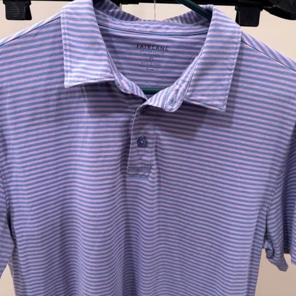 Fairlane Striped Polo Shirt Size Medium